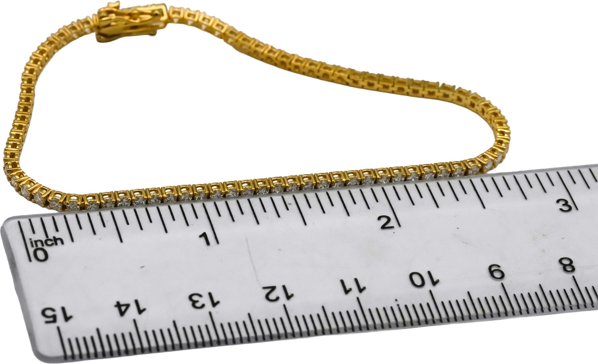 14k Yellow Gold VS Round Diamond Tennis Bracelet 1.78CT