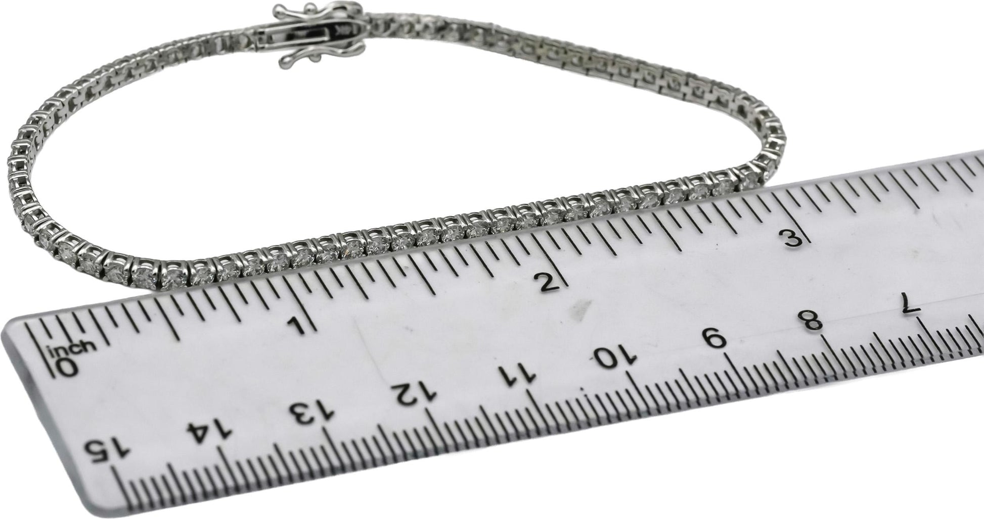 14k White Gold VS Round Natural Diamond Tennis Bracelet 3.51CT