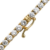 14k Yellow Gold VS Round Lab-Grown Diamond Tennis Necklace 12.82CT