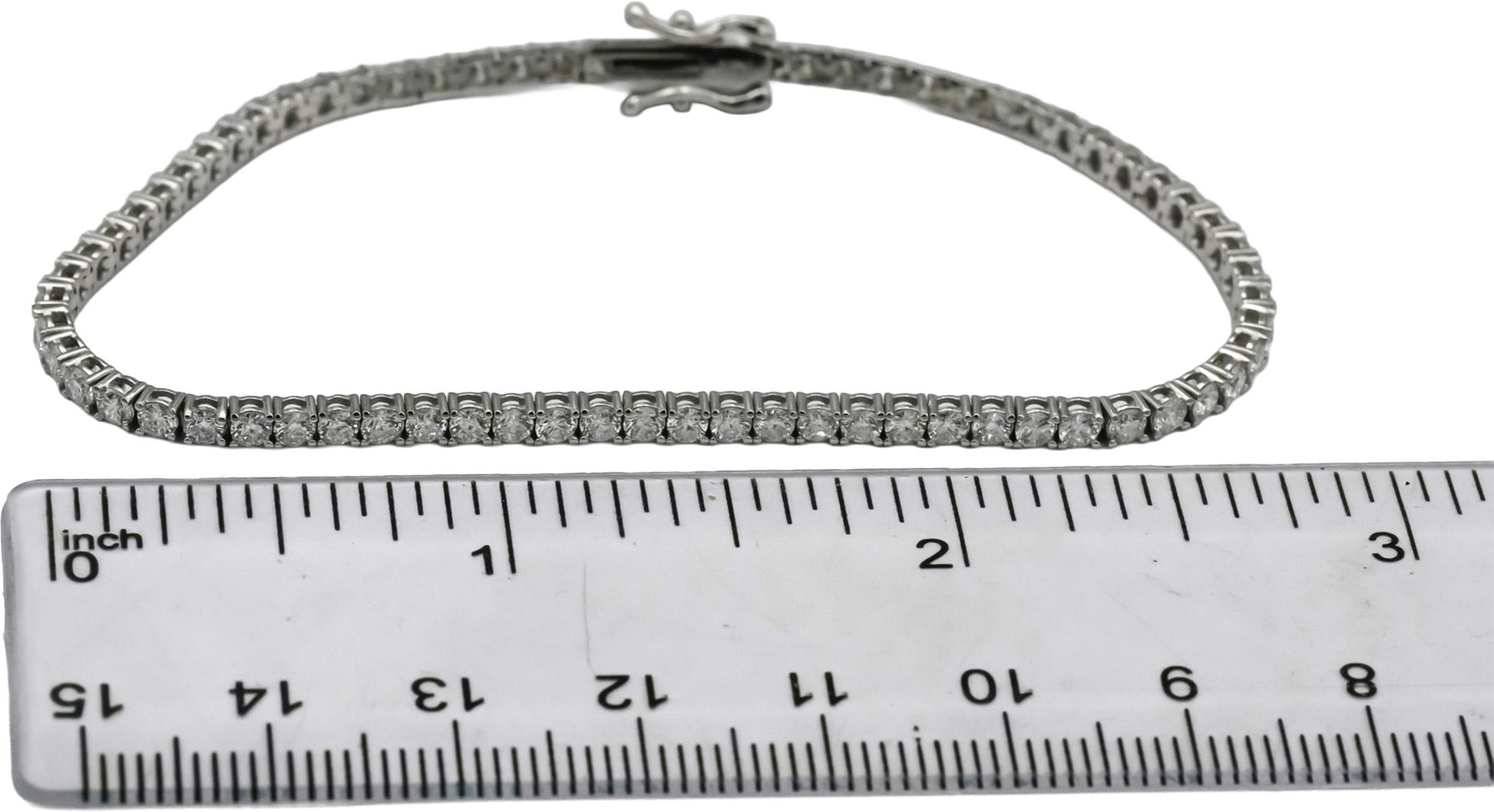14k White Gold VS Round Natural Diamond Tennis Bracelet 3.58CT