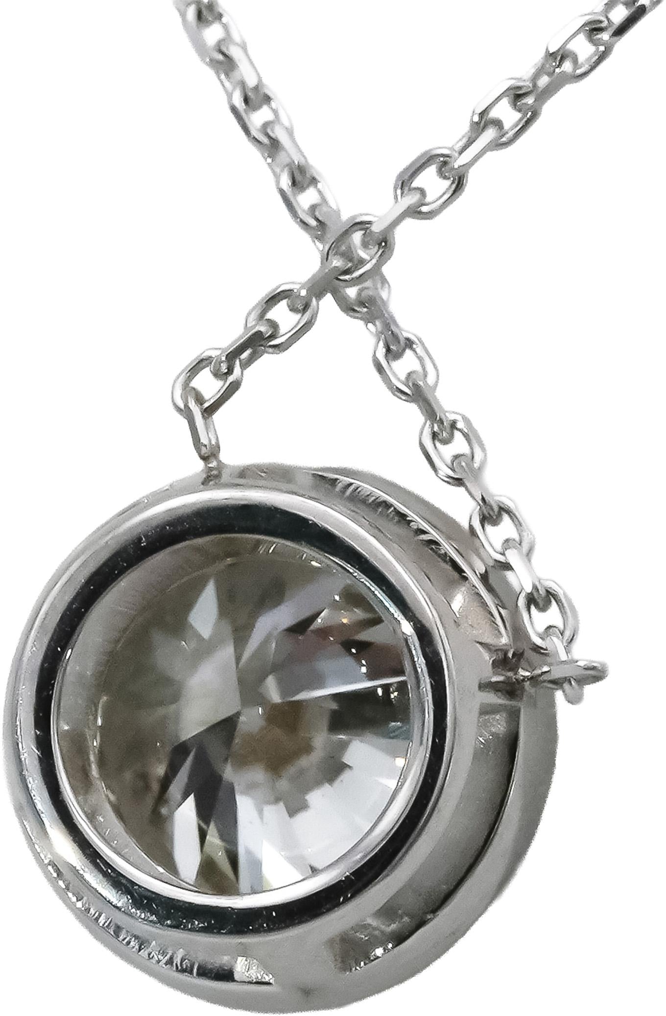 14k White Gold VS Round Lab-Grown Diamond Solitaire Pendant Necklace 2.02CT