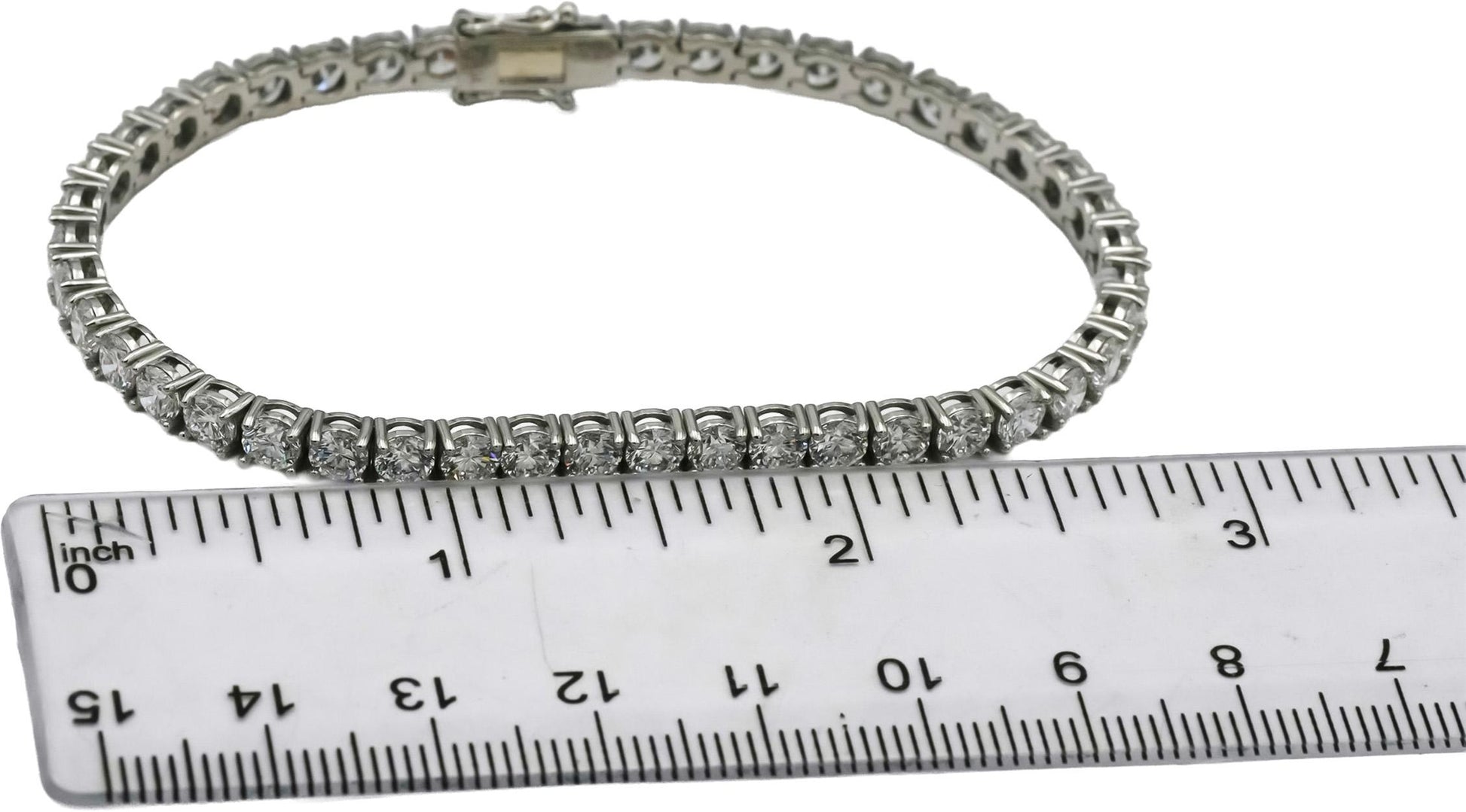 Platinum VS Round Lab-Grown Diamond Tennis Bracelet 9.54CT