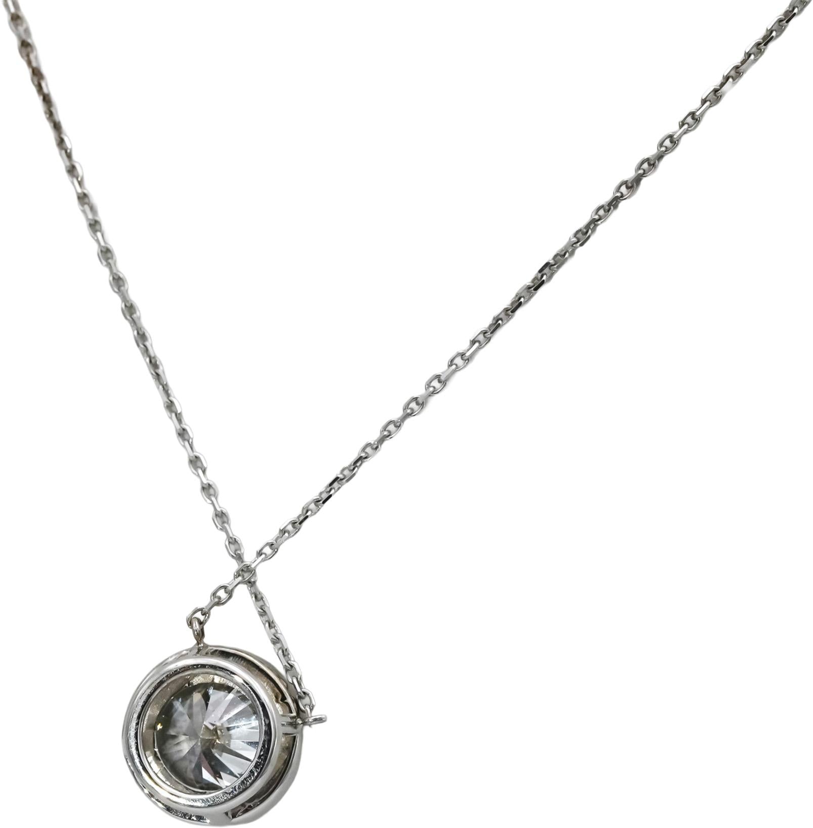 14k White Gold VS Round Lab-Grown Diamond Solitaire Pendant Necklace 2.50CT