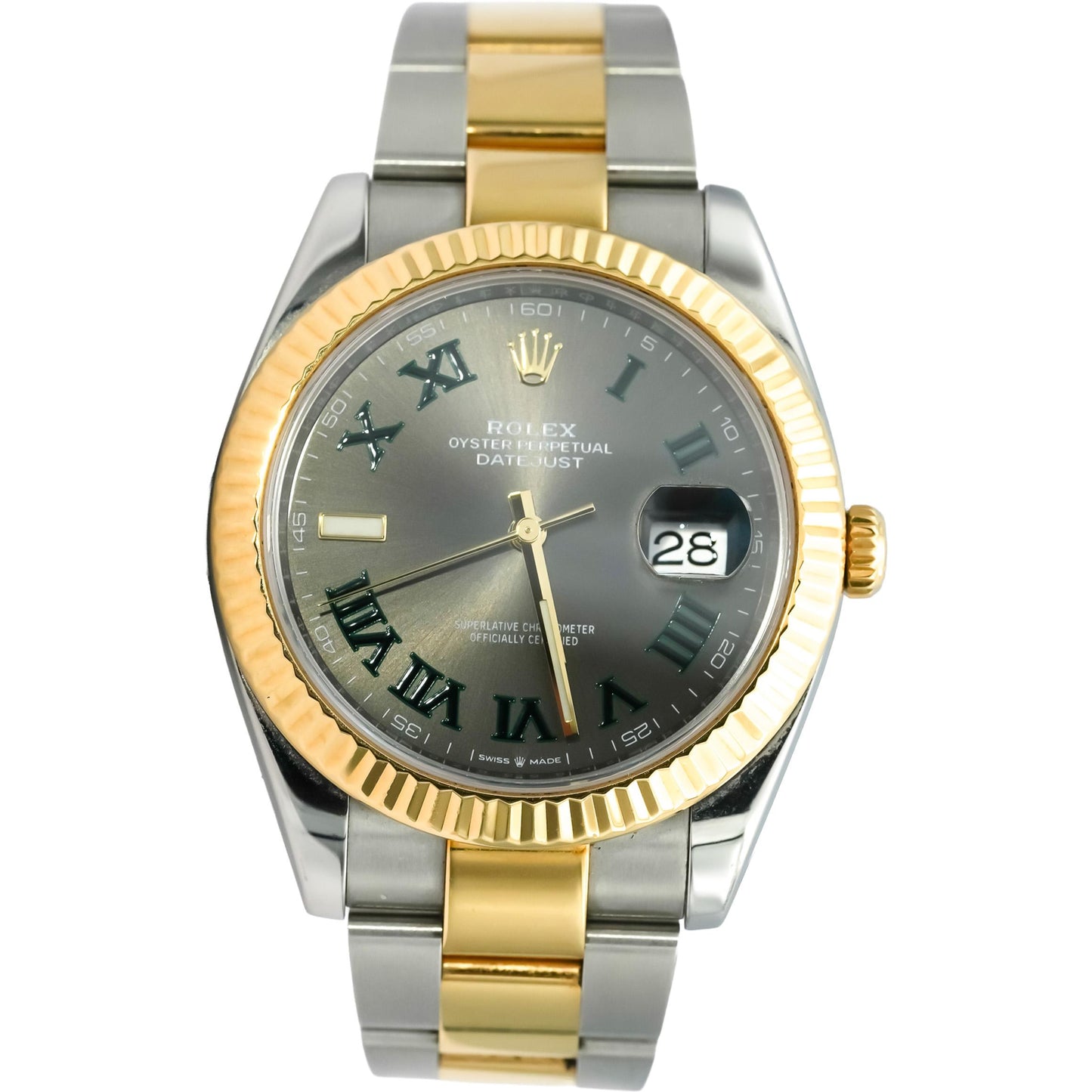 ROLEX Stainless Steel 18k Gold Datejust 41 "Wimbledon" Dial Watch Ref 126333