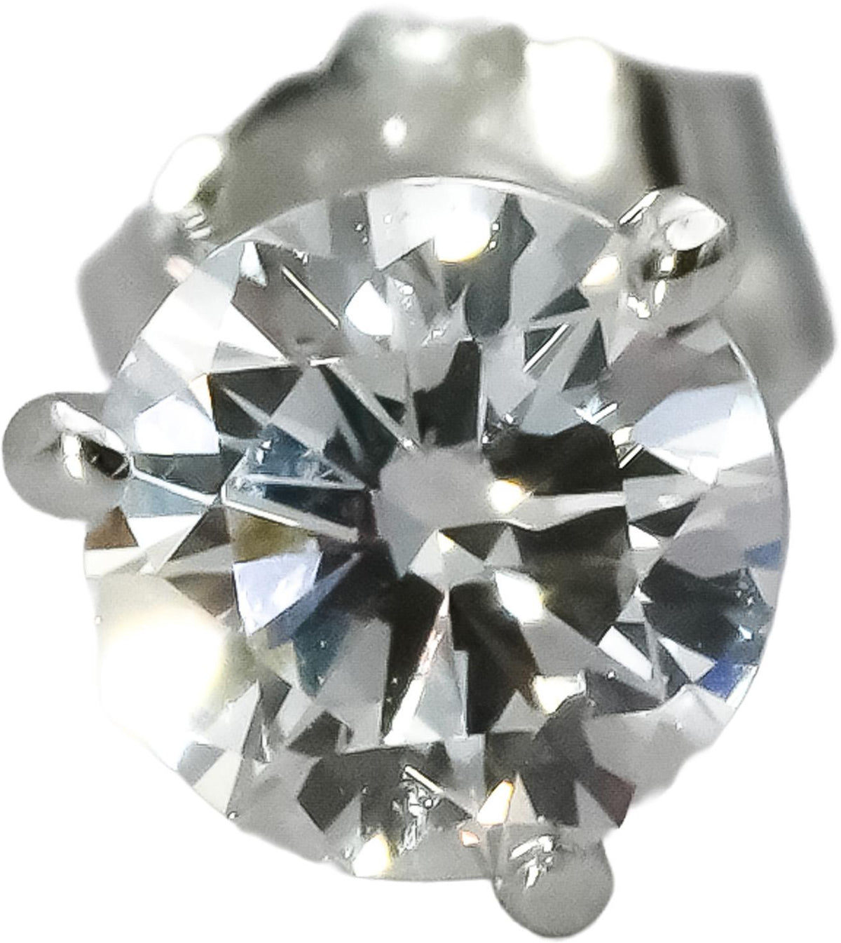 14k White Gold VS Round Lab-Grown Diamond Stud Earrings 1.0CT