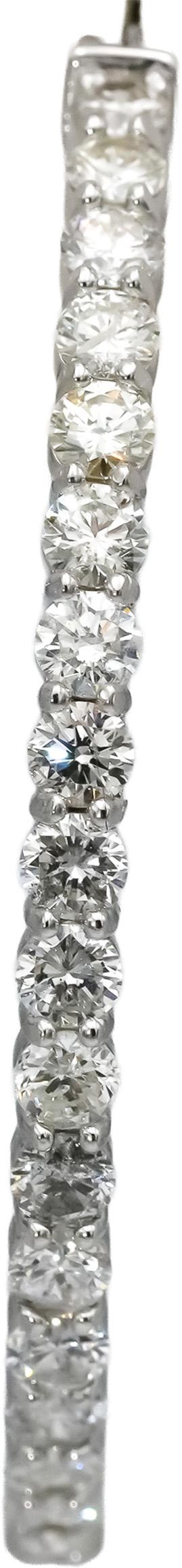 14k White Gold Round Natural Diamond Inside Out Hoop Earrings 6.35CT