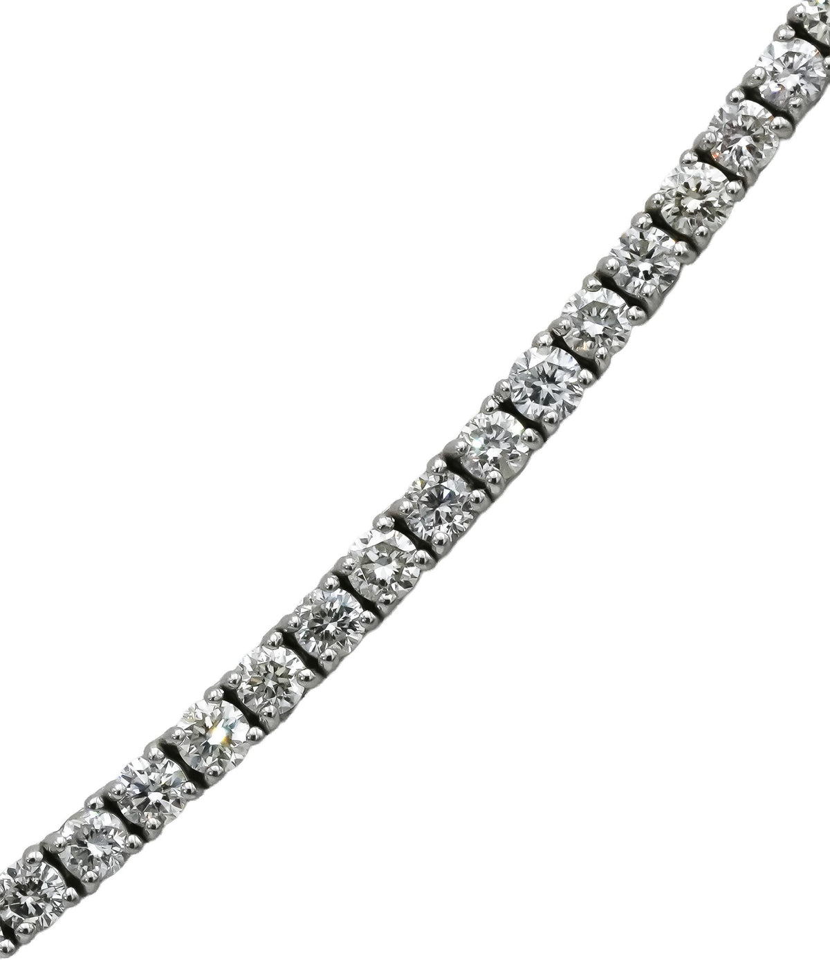 14k White Gold VS Round Natural Diamond Tennis Necklace 6.28CT