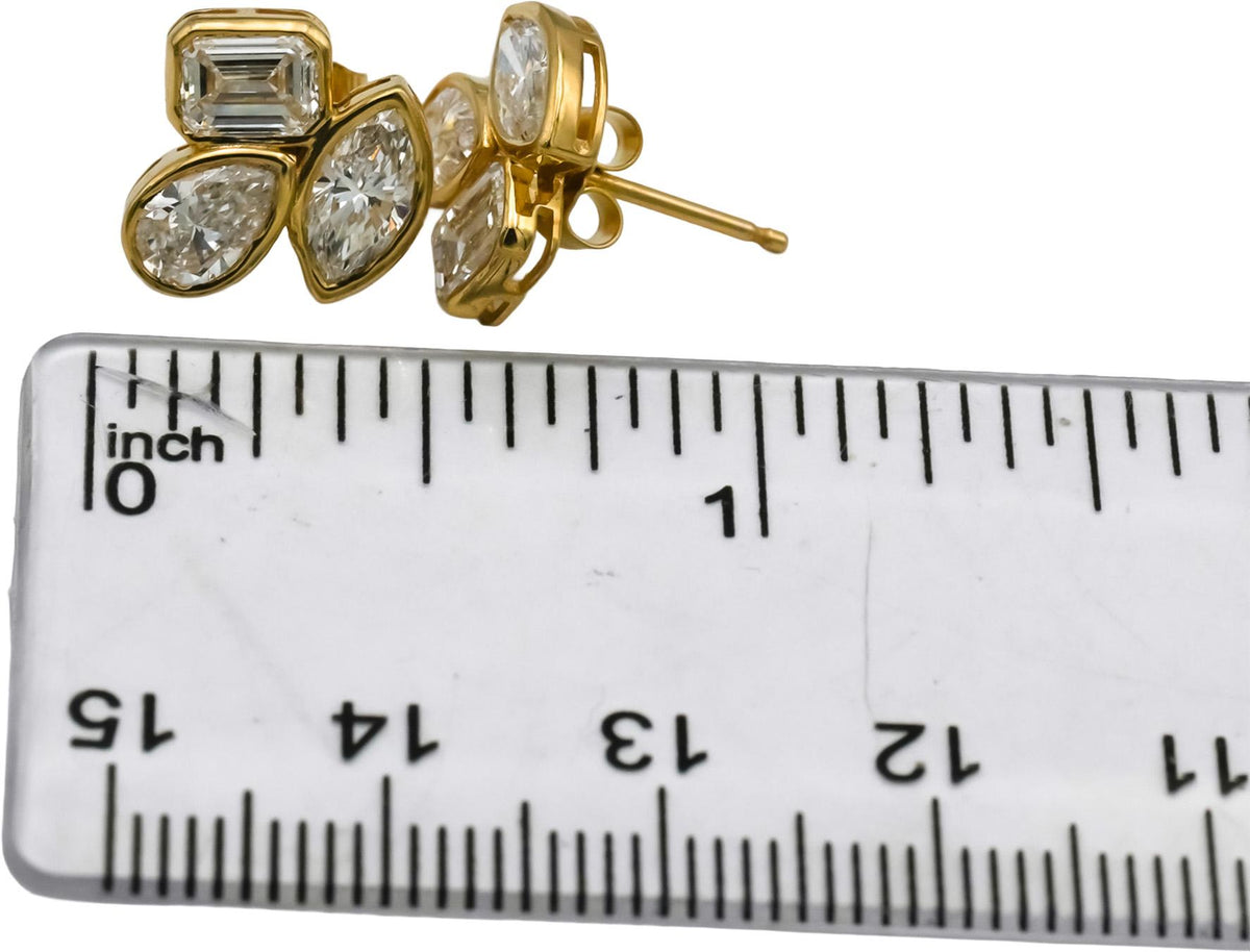 14k Yellow Gold VS Mixed Cut Lab-Grown Diamond Stud Earrings 2.93CT
