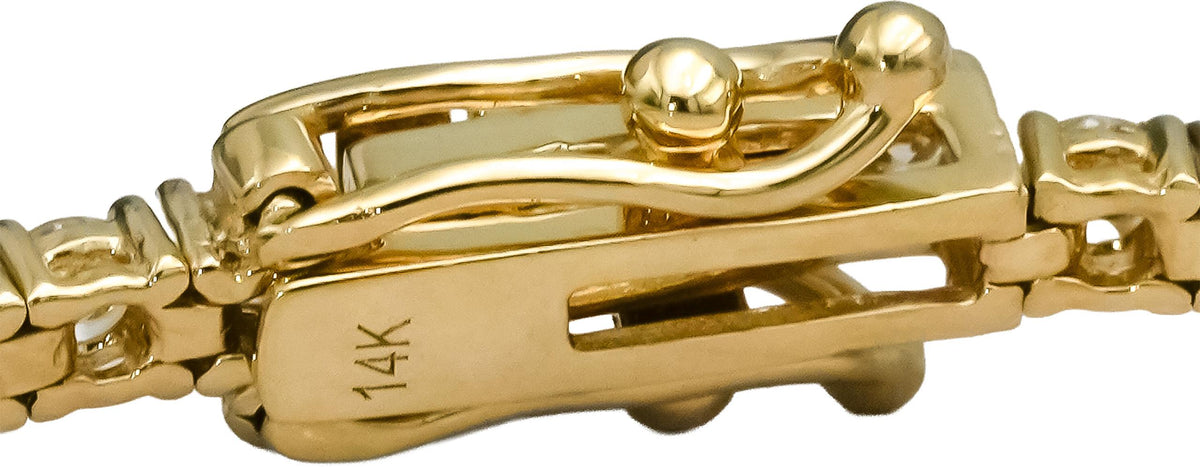 14k Yellow Gold Round Natural Diamond Tennis Bracelet 3.15CT