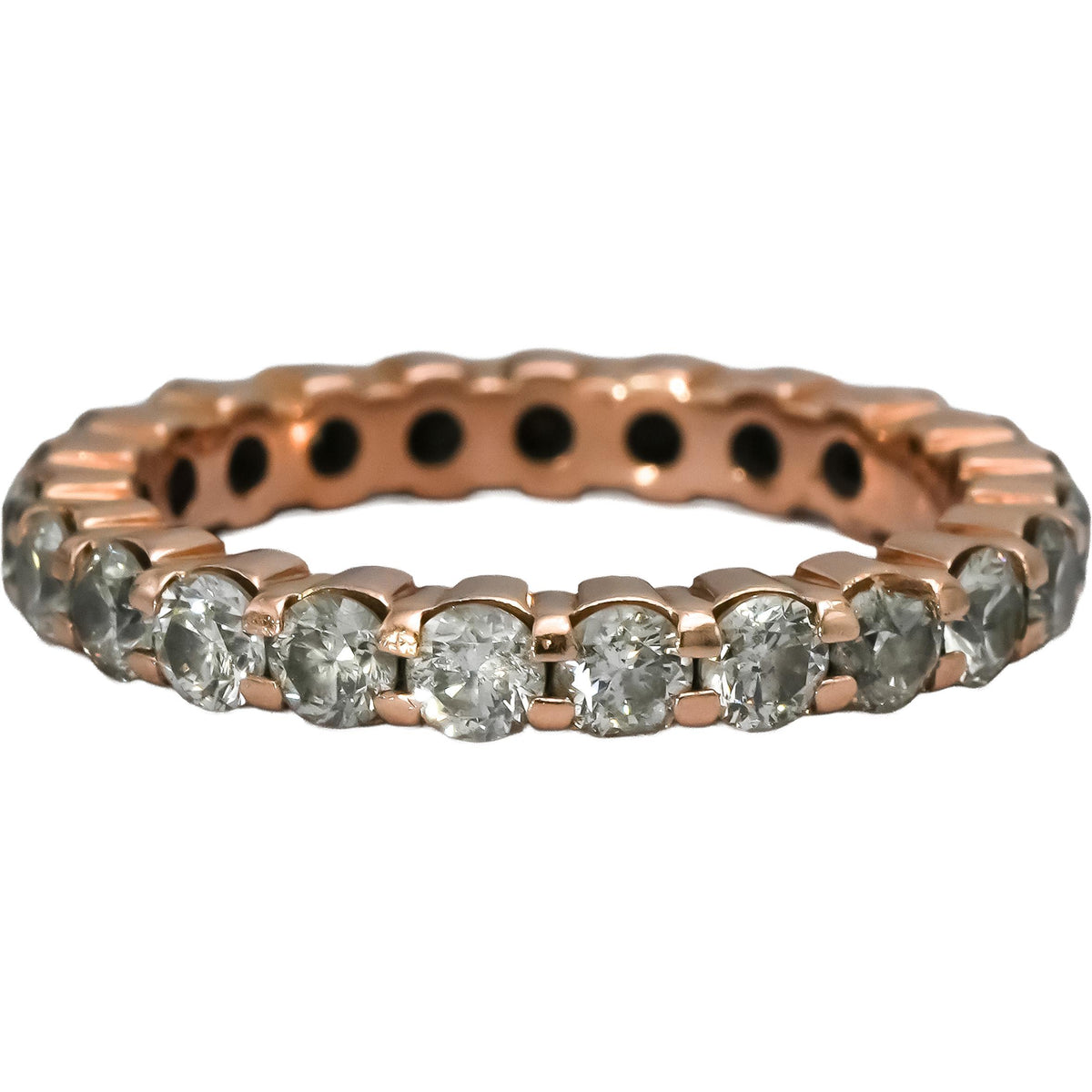 14k Rose Gold Round Diamond Eternity Band Ring 2.50CT Size 8