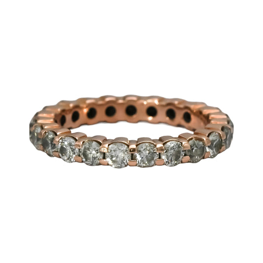 14k Rose Gold Round Diamond Eternity Band Ring 2.50CT Size 8