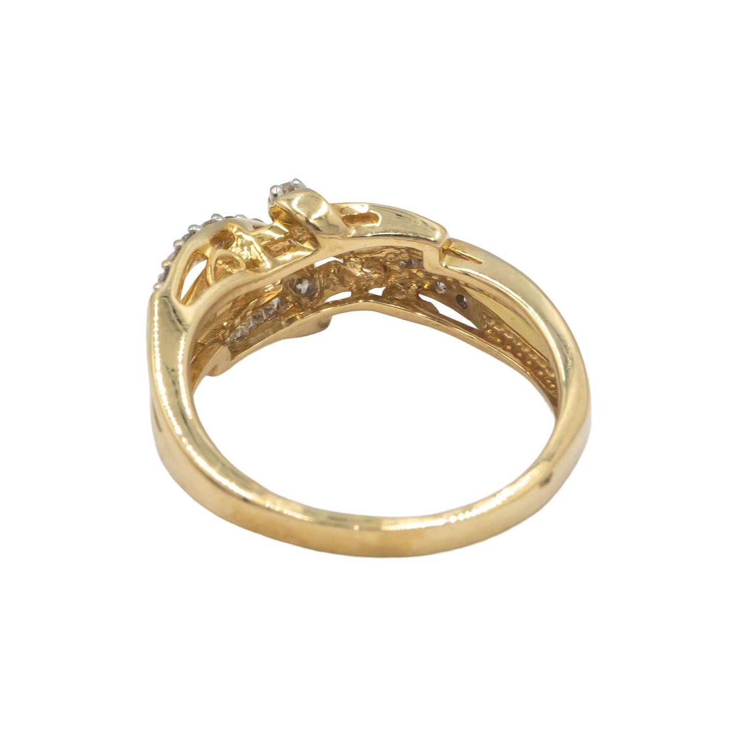 10k Yellow Gold 0.50CT Diamond Pass By Style Ring Size 7.75