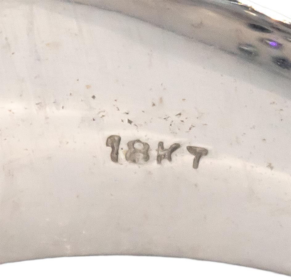 18k White Gold 1.60CT White and Black Diamond Cluster Band Ring Size 7