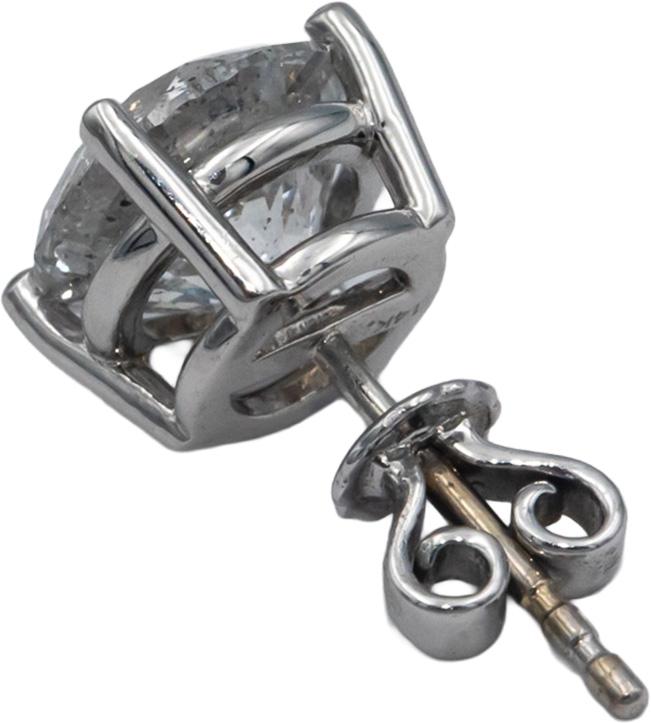 Diamond 14k White Gold Jewelry Round Cut Stud Earrings 4.04CT