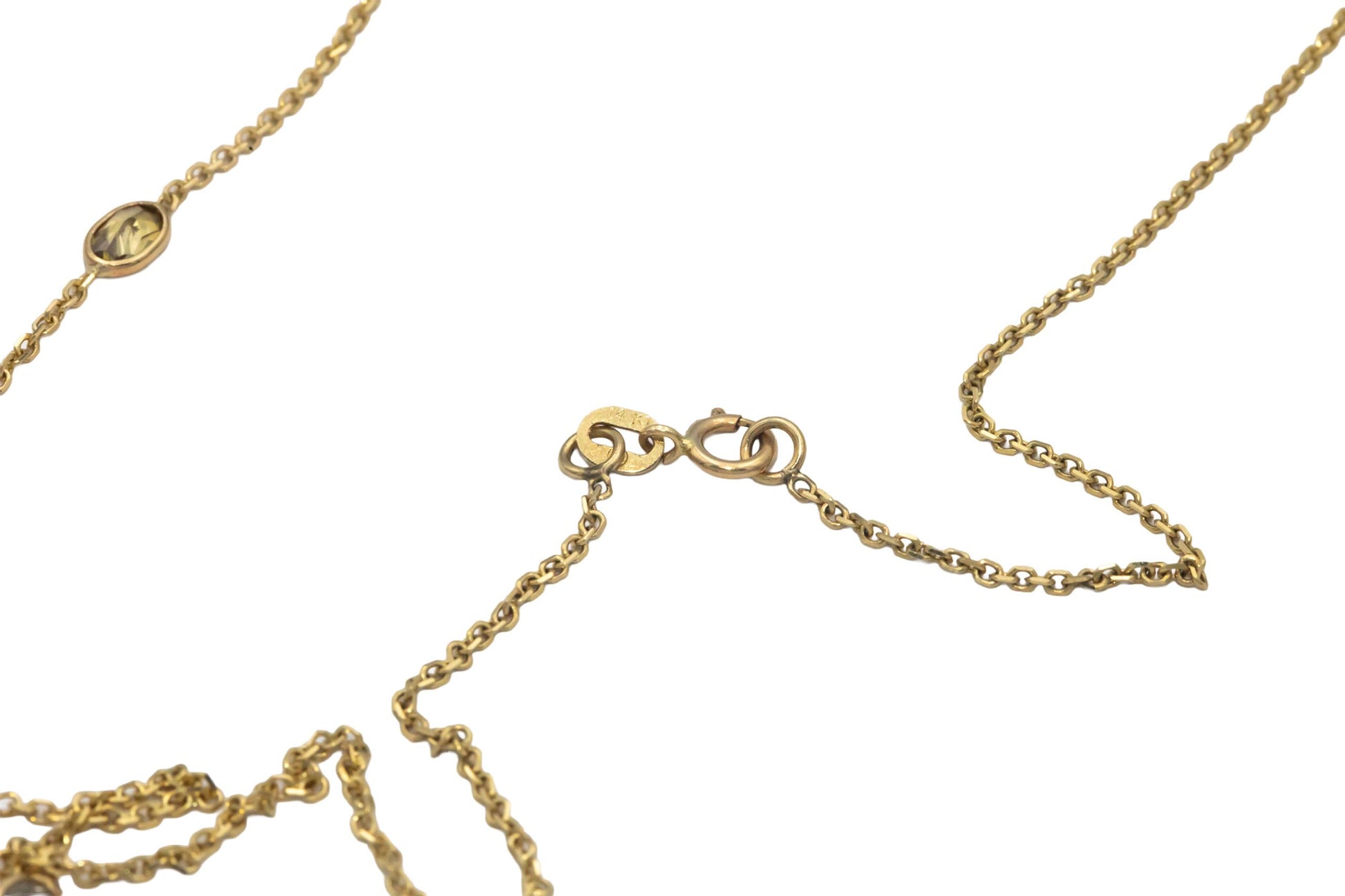 14k Yellow Gold 1.75CT VS Fancy Color Diamond By The Yard Chain Necklace