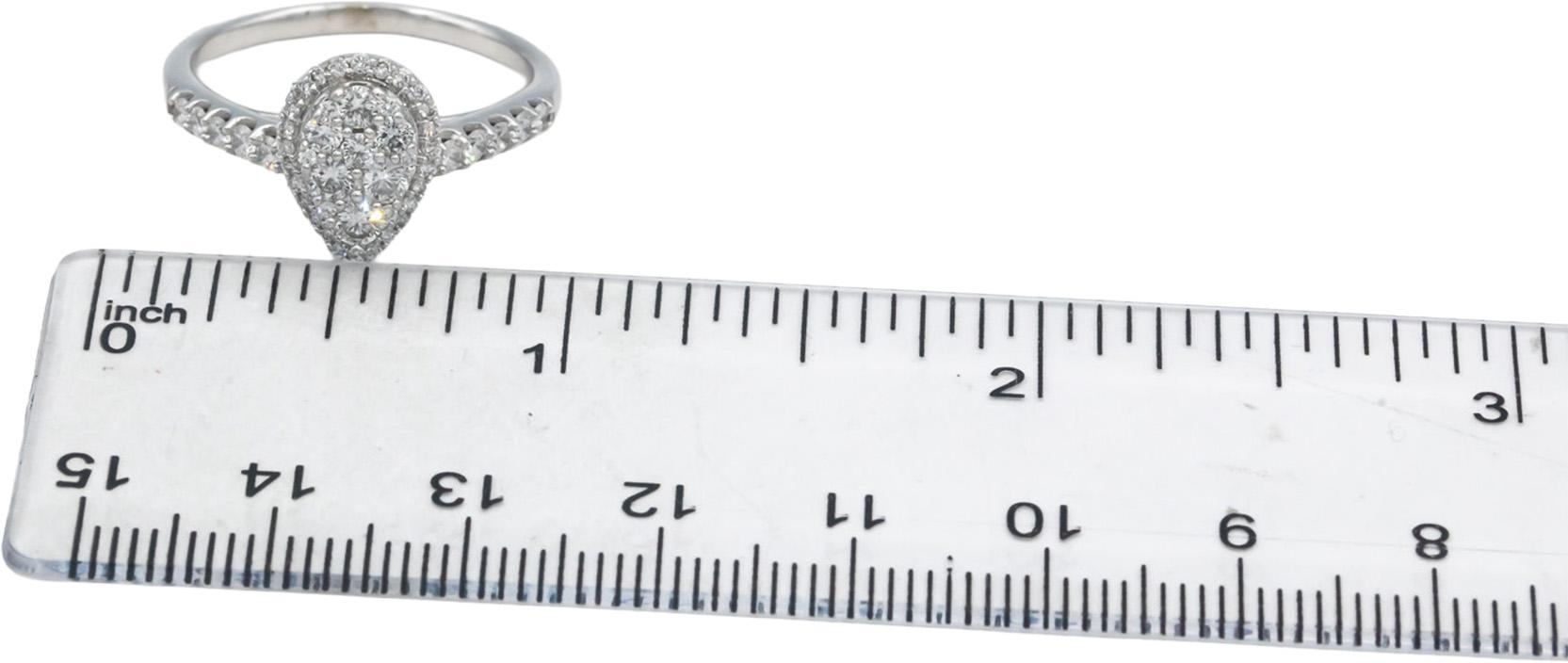 Round Diamond 14k White Gold Cluster Cocktail Ring 0.70CT Size 8.75