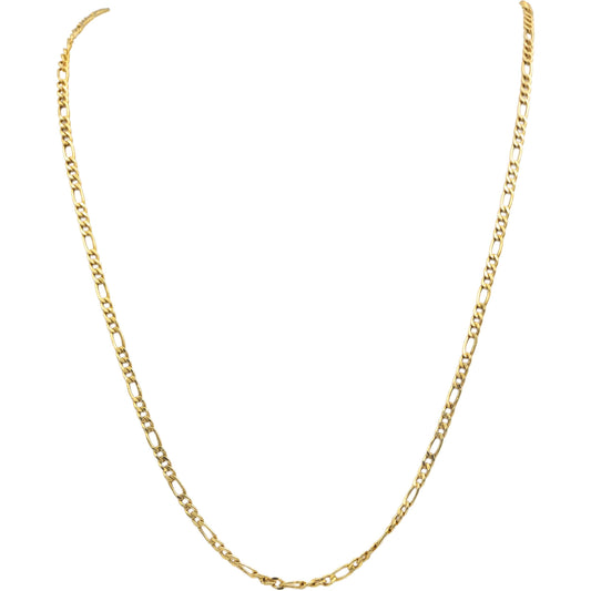 10k Yellow Gold 24" Long Hollow Figaro Link Chain Necklace