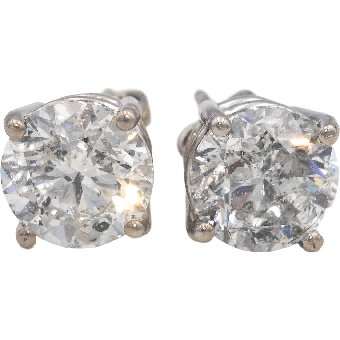 Round Cut Diamond 14k White Gold Jewelry Stud Earrings 4.01CT