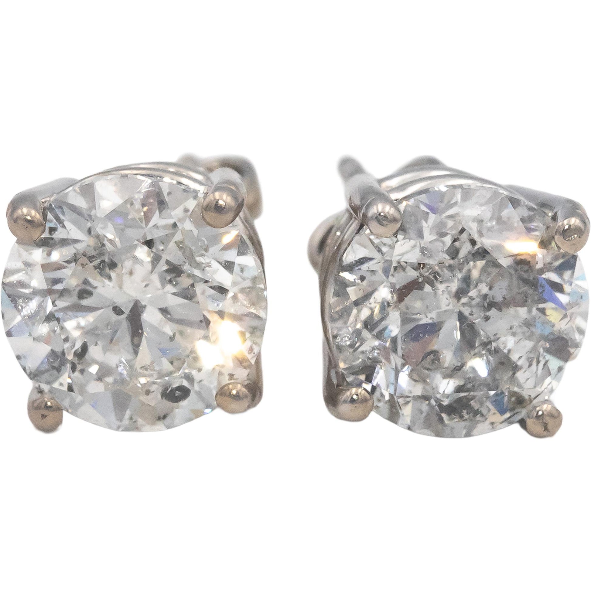 Round Cut Diamond 14k White Gold Jewelry Stud Earrings 4.01CT
