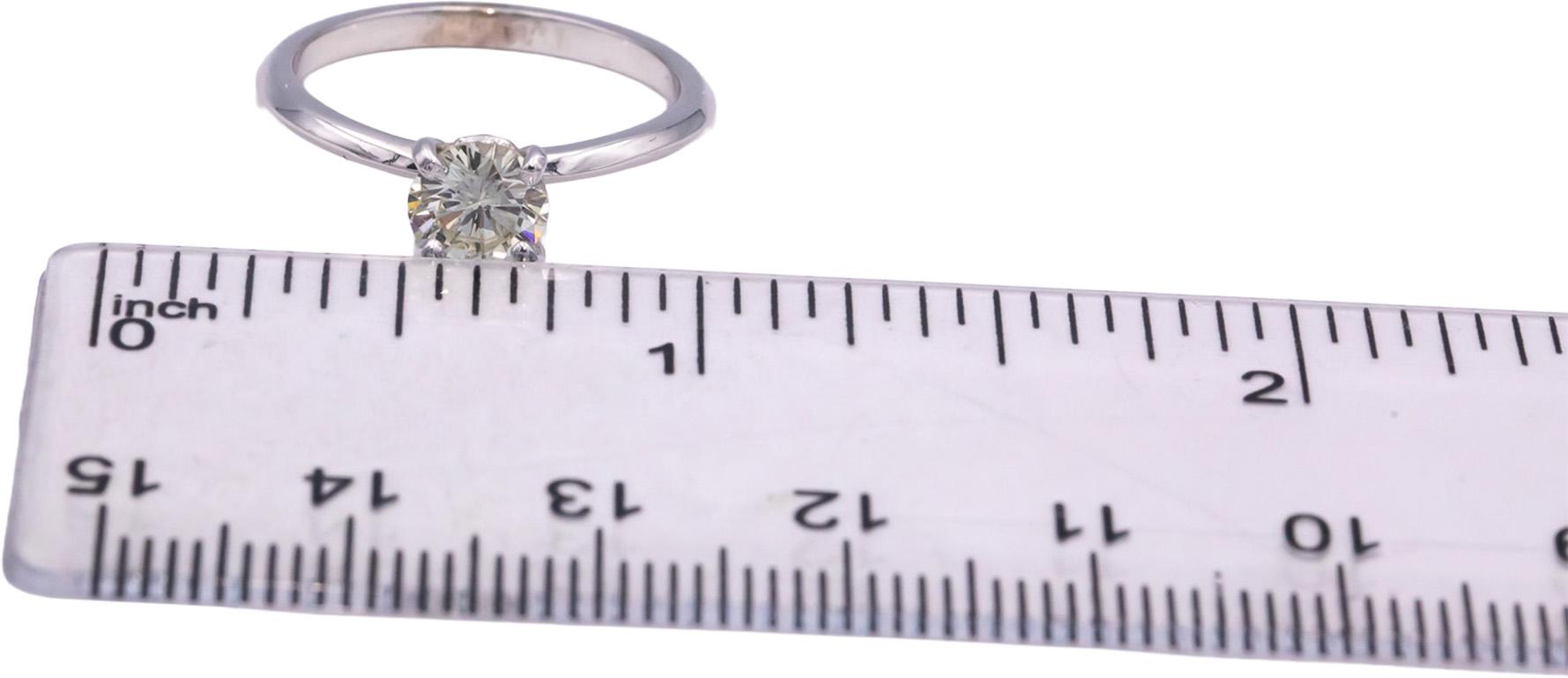 14k White Gold 0.78CT VS Round Cut Diamond Solitaire Engagement Ring Size 6.5