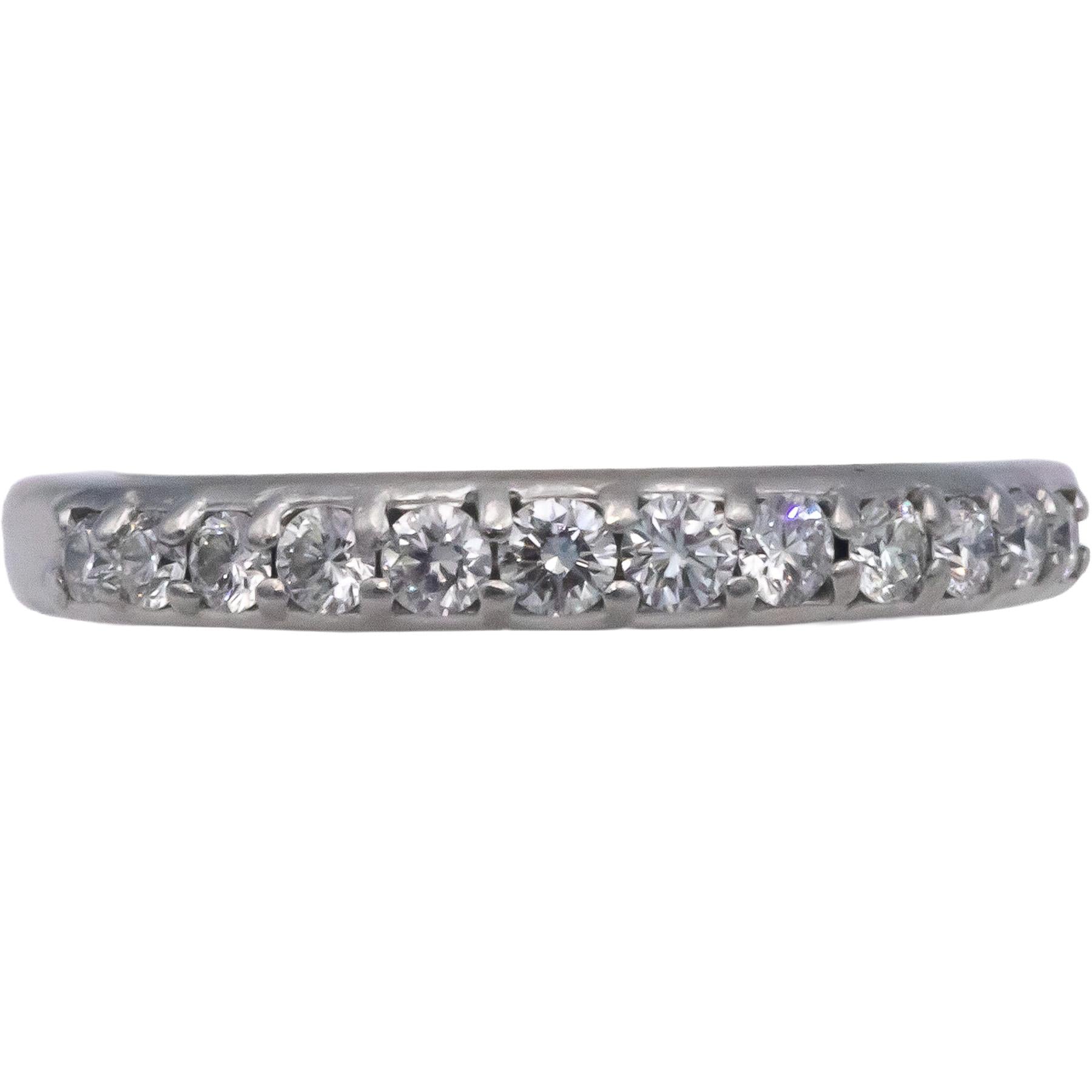 Platinum Jewelry 0.30CT Round Cut Diamond Anniversary Band Ring Size 4.5