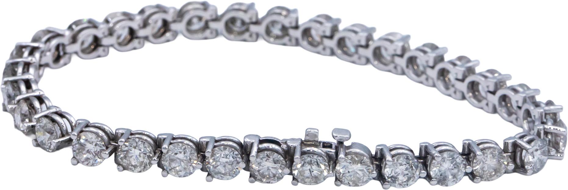 Diamond 14k White Gold Jewelry Round Cut Tennis Bracelet 18.03CT