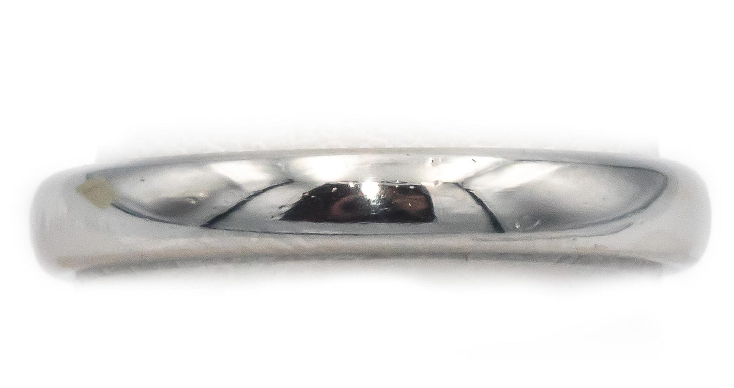 TIFFANY & CO. Platinum Jewelry 3.0mm Wide Band Ring Size 7