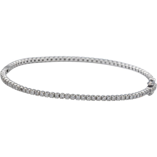 14k White Gold Jewelry 2.0CT Round Cut Diamond Bangle Bracelet