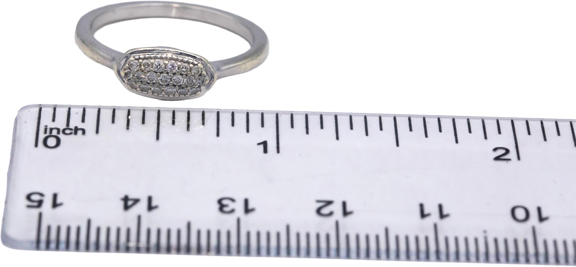 Designer 14k White Gold 0.15CT Round Cut Diamond Ring Size 8