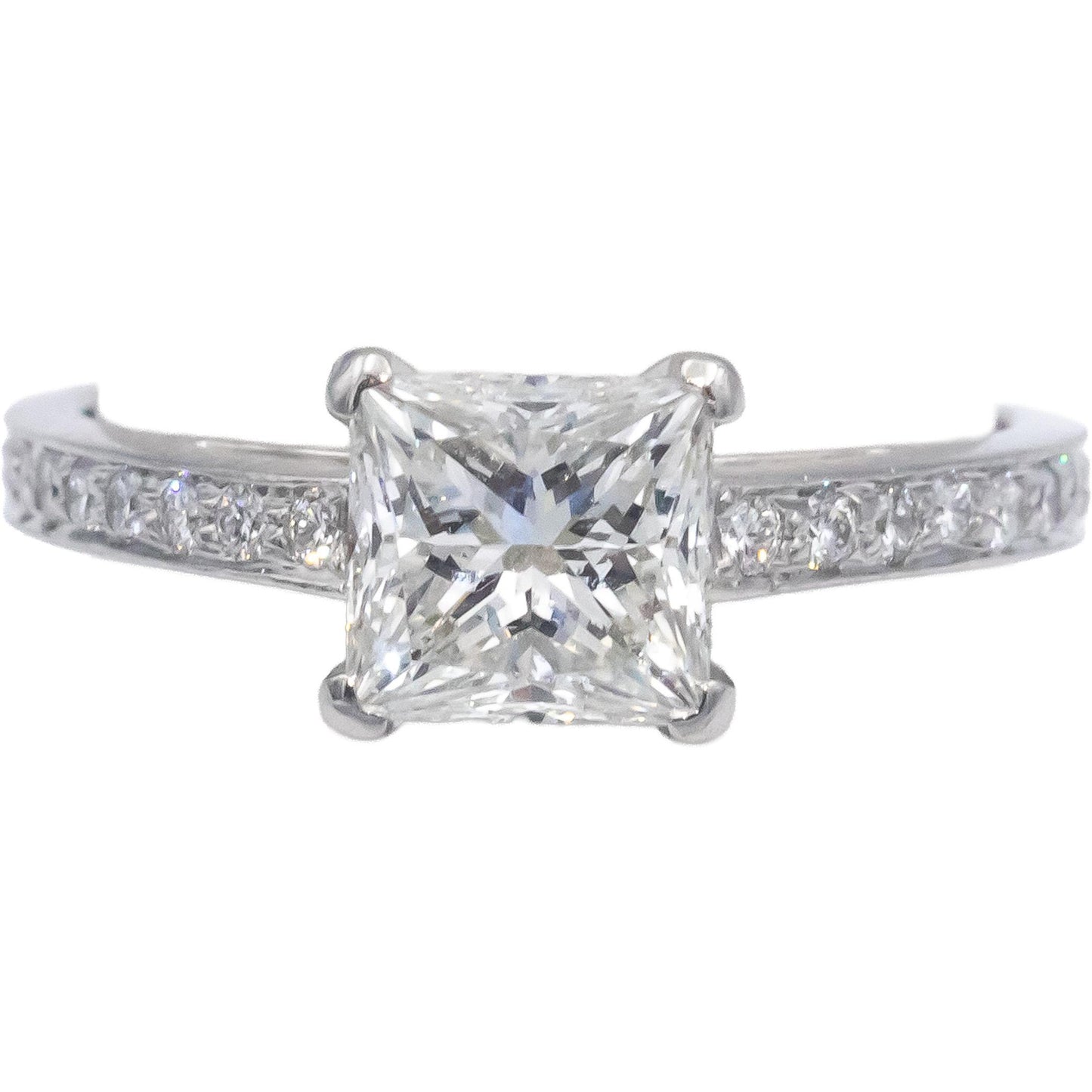 $18500 TIFFANY & CO Platinum Princess H/VVS1 Diamond Engagement Ring 1.31CT