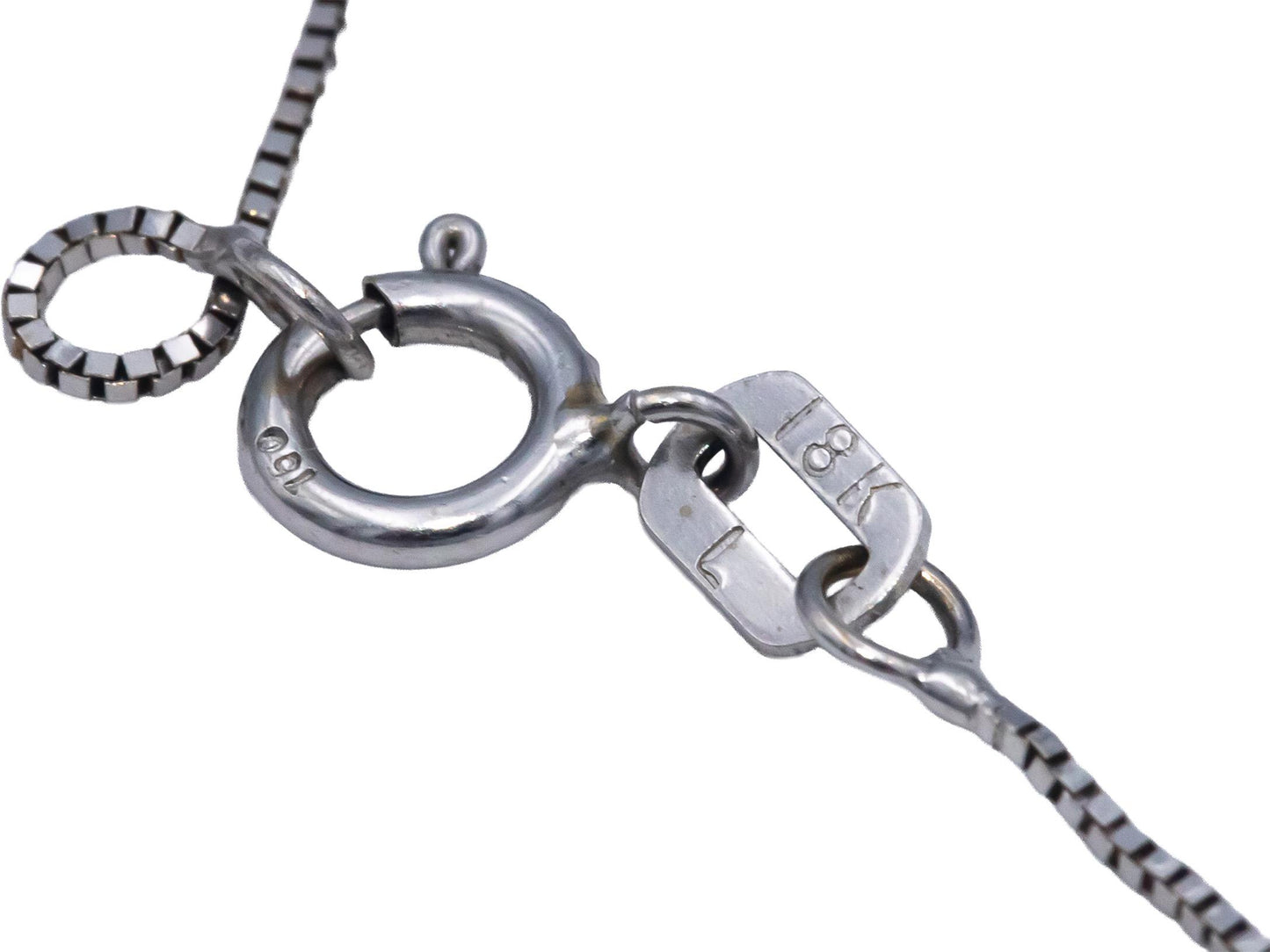 18k White Gold VS Princess and Round Cut Diamond Cluster Pendant Necklace 0.50CT