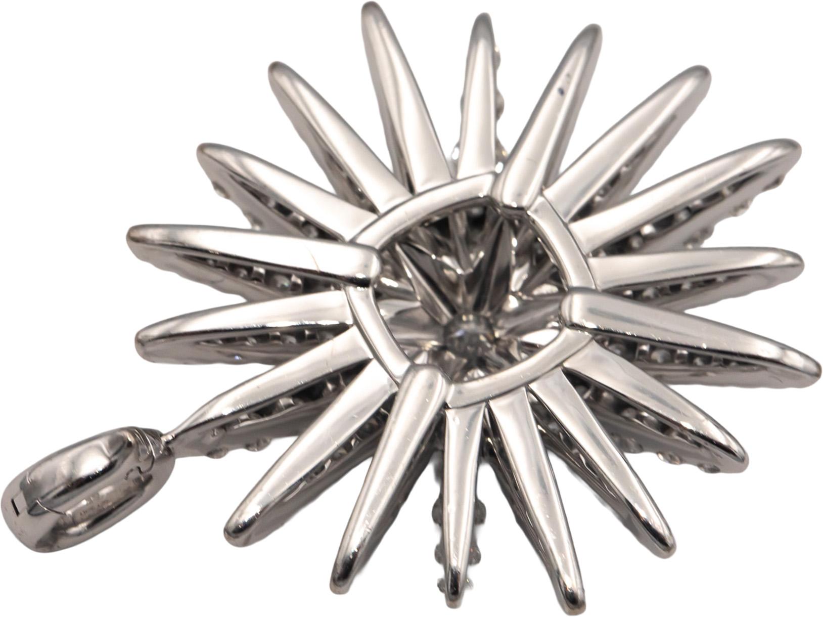 DAVID YURMAN 18k White Gold VS Diamond Starburst Pendant $12,800 Retail 3.43CT