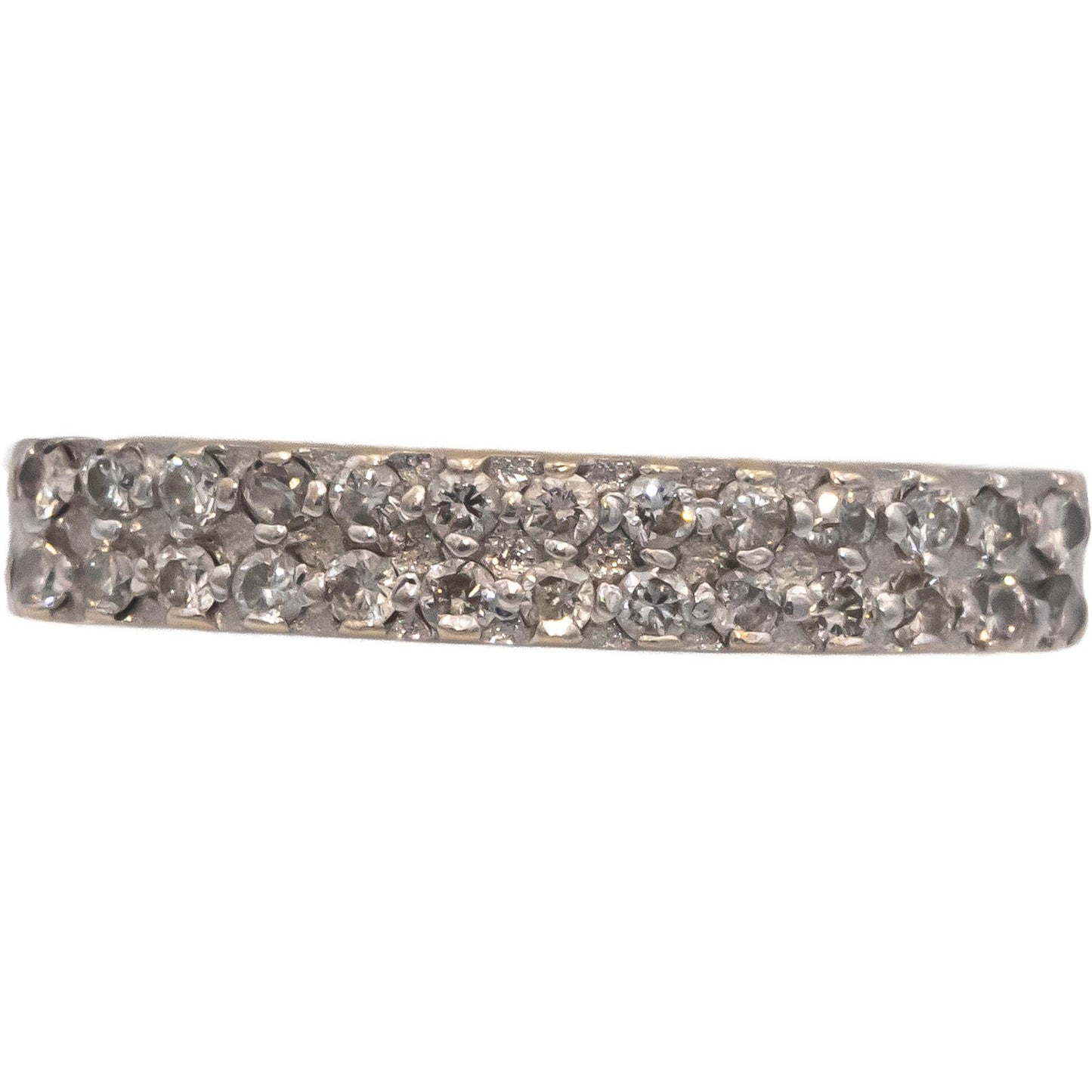 Diamond Round Cut 18k White Gold Wedding Band Ring 0.25CT Size 6.75