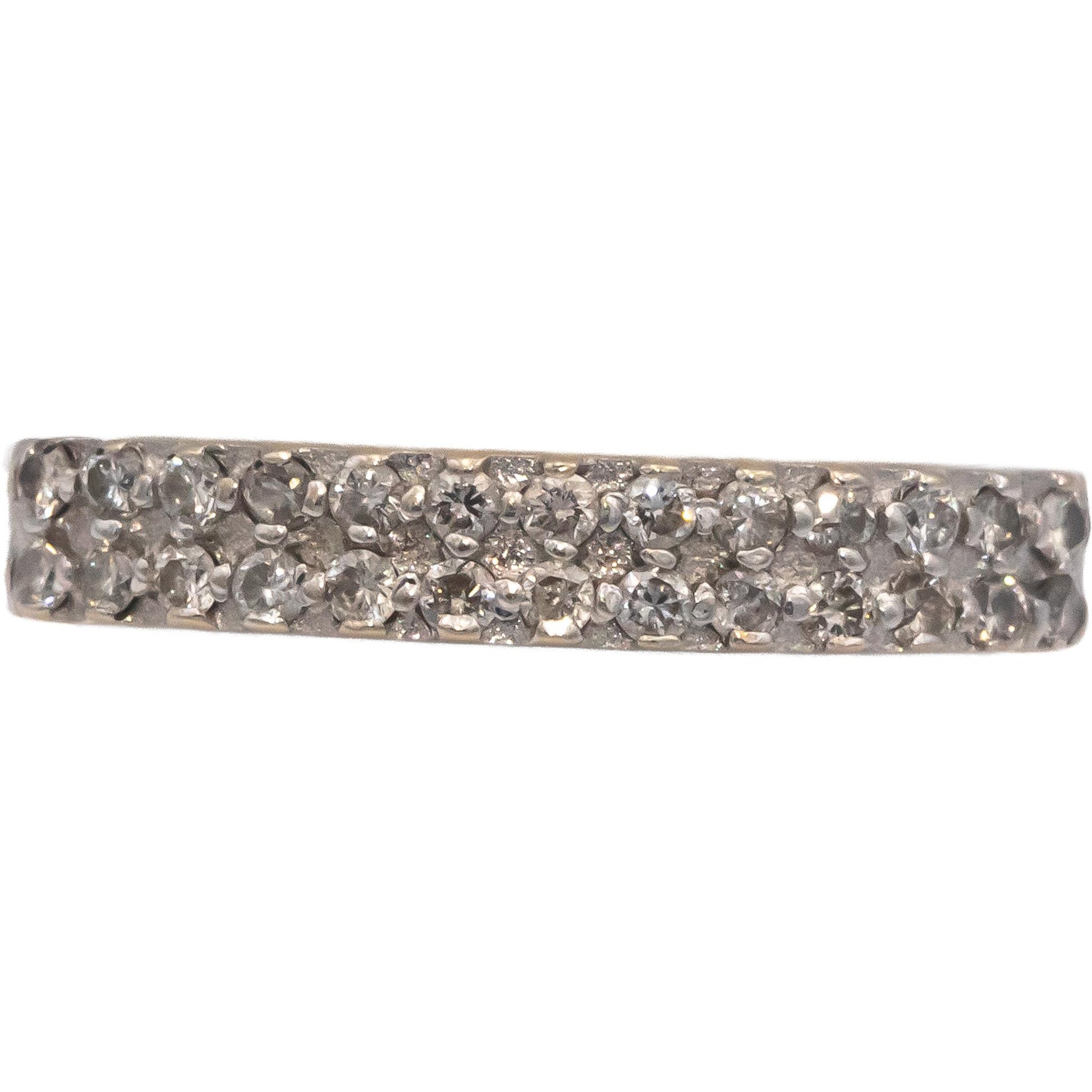 Diamond Round Cut 18k White Gold Wedding Band Ring 0.25CT Size 6.75