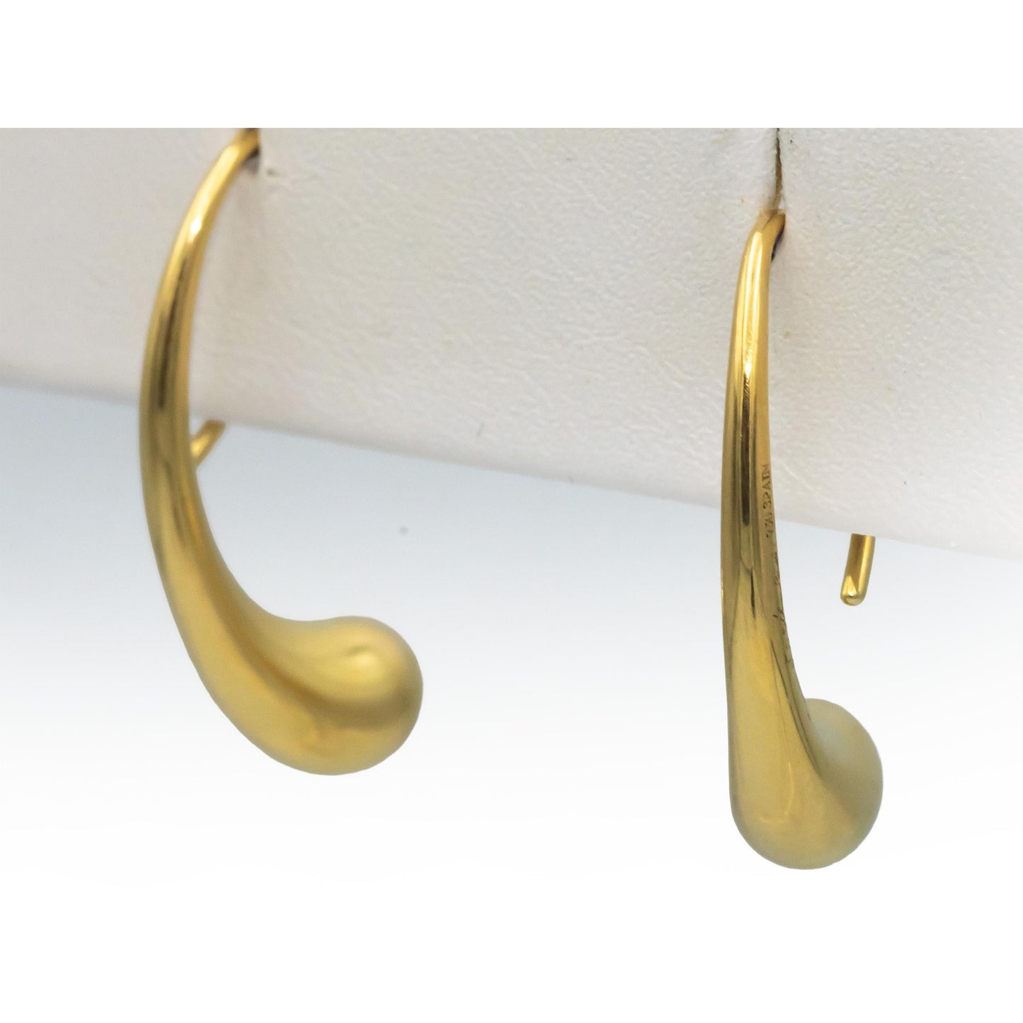 TIFFANY & CO. 18k Yellow Gold Elsa Peretti Teardrop Earrings w/ Box