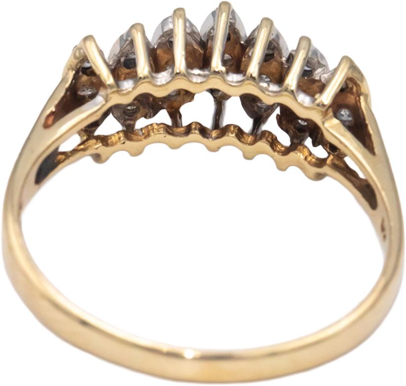 Diamond Round Cut 10k Yellow Gold Cocktail Ring 0.50CT Size 9.5