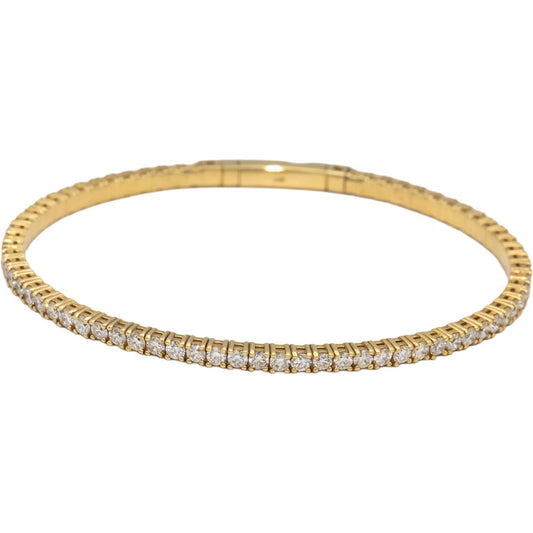 14k Yellow Gold VS Round Diamond Semi-Flexible Bangle Bracelet 3.90CT
