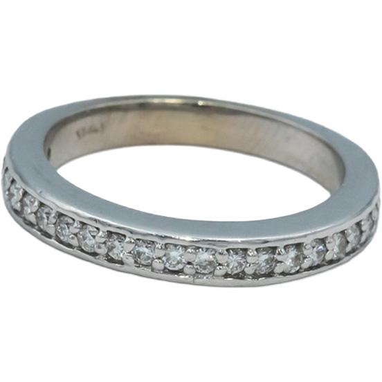 14k White Gold Jewelry VS Round Diamond Band Ring 0.45CT Size 6.25