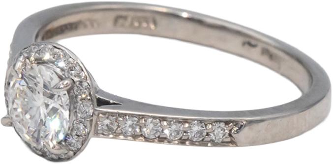 TIFFANY & CO. GIA Certified Platinum Soleste Diamond Ring 0.84CT w/ .56CT Center