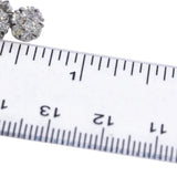 14k White Gold Round Diamond Halo Stud Earrings 0.82CT w/ 0.58CT Centers