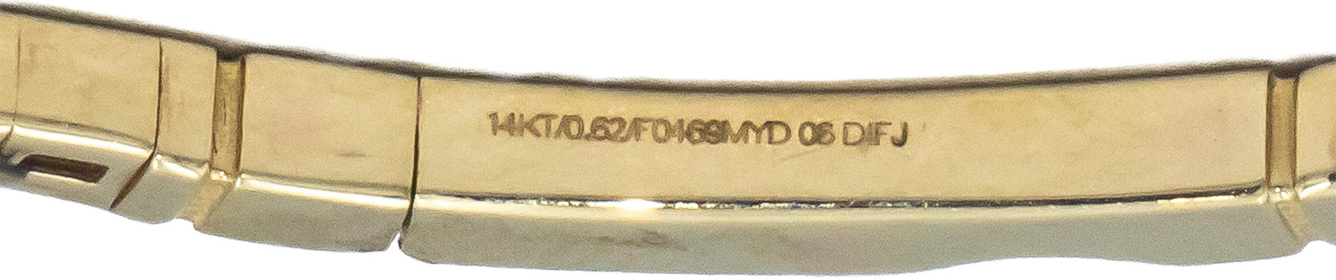 14k Yellow Gold VS Round Diamond Flexible Bangle Bracelet 0.62CT