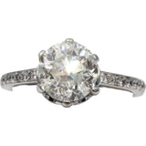 18k White Gold Round Diamond Engagement Wedding Ring 2.17CT w/ 2.01CT Center