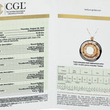 CGL Certified 18k Rose Gold Multi-Color Round Diamond Pendant Necklace 4.55CT