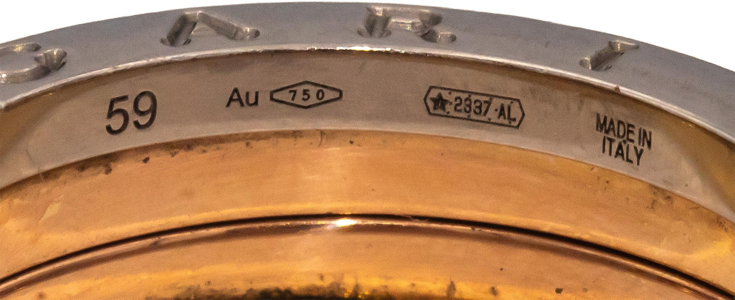 BVLGARI 18k Rose White Yellow Gold B.zero1 Collection Ring Size 9 Euro 59