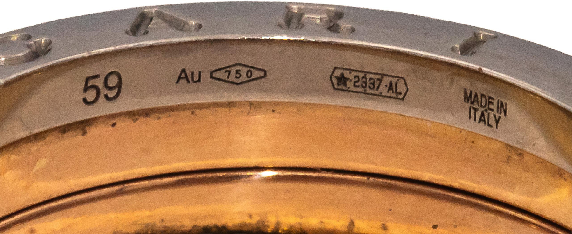 BVLGARI 18k Rose White Yellow Gold B.zero1 Collection Ring Size 9 Euro 59