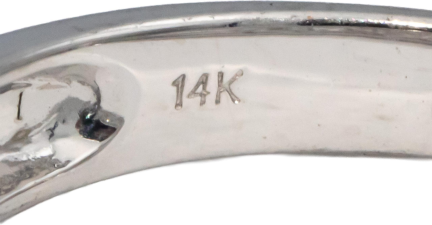 14k White Gold Princess Cut Channel Set VS Diamond Band Ring 1.50CT Size 10