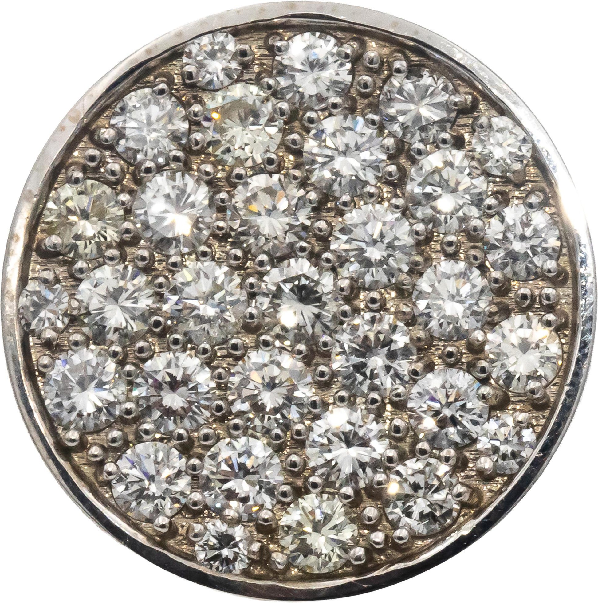 14k White Gold VS Round Diamond Cluster Cocktail Ring 3.65CTW Size 9.25