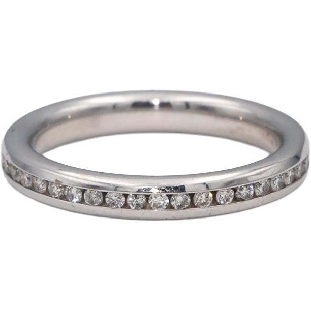 14k White Gold Round Channel Set Diamond Eternity Band Ring 0.50CT Size 7.25