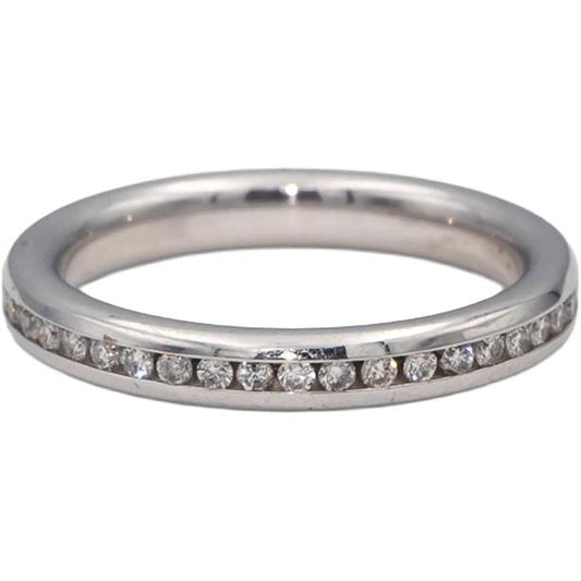 14k White Gold Round Channel Set Diamond Eternity Band Ring 0.50CT Size 7.25