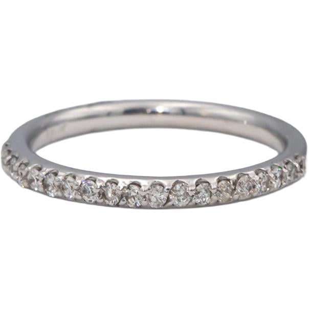 14k White Gold Round Diamond Anniversary Band Ring 0.33CT Size 6.5